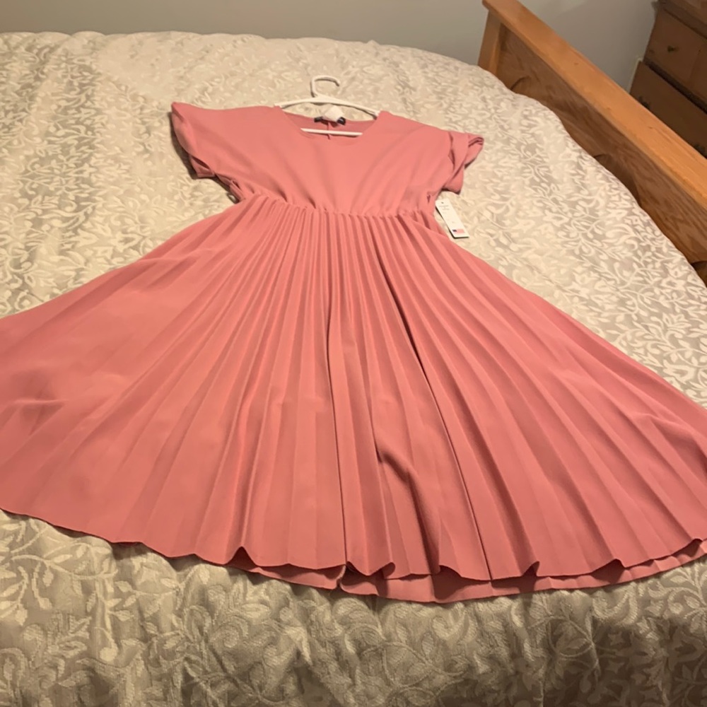 Pink Platted skirt dress